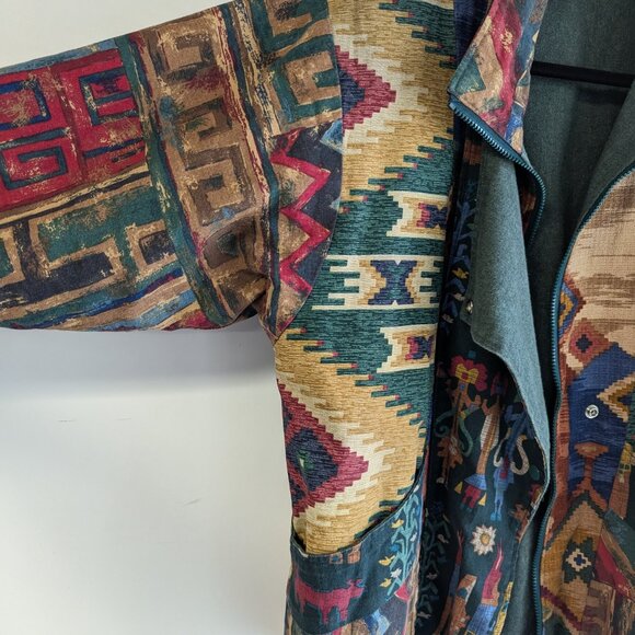 Southwestern Print Asymmetrical Jacket - Picture 4 of 9